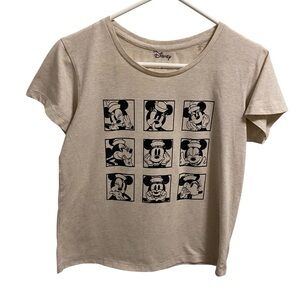 Disney Tan Mickey Mouse Graphic Short Sleeve Tee